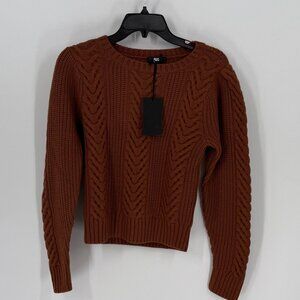Women's Paige Elizabeth Crew Neck Cable Knit Sweater XS